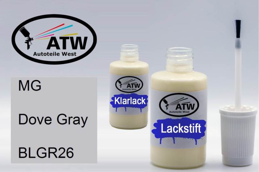 MG, Dove Gray, BLGR26: 20ml Lackstift + 20ml Klarlack - Set, von ATW Autoteile West.